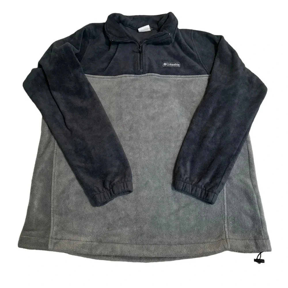 🧥 Columbia Steens Mountain Fleece Pullover 💨 Men’s XL Gray Quarter‎ Zip 🧥